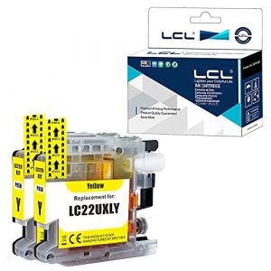 LCL Cartouche d'encre Compatible LC22U LC22UY XL High Yield (2 Jaune) Remplacement pour Brother DCP-J785DW MFC-J985DW (Great Office, neuf)