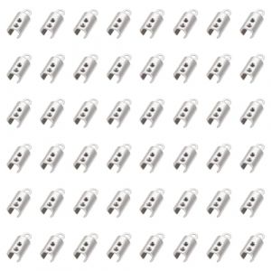 UNICRAFTALE Environ 100 pièces Embouts de Cordon en Acier Inoxydable Embouts de Cordon en Cuir Cordon 3mm Diamètre Intérieur Embouts Terminateurs pour la Fabrication de Bijoux, Couleur Inoxydable (ENBISI EU, neuf)