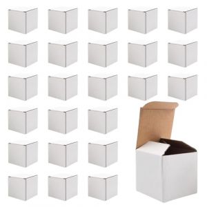 25 pièces Boîte en Carton Ondulé 10x10x10 cm Boîtes d'expédition Kraft Corrugated Cardboard Boxes pour l'expédition et l'emballage Blanche (JINGHANGER Direct, neuf)