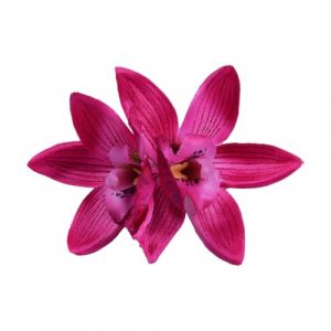 Épingle à cheveux en forme de fleur cymbidium réaliste élégante pour mariage - Pince latérale antidérapante pour façonner les cheveux (anbeidianzi, neuf)