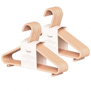 3 Sprouts - Ceintres pour Enfant - Ceintres Bébé - Cintres en Plastique Durable en Paille de blé pour Enfants et Tout-Petits – Cintres pour vêtements de bébé pour Placard – Lot de 30 - Rose (coseon-de, neuf)
