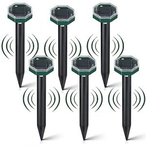 Flintronic 6pcs Solaire Repulsif Taupe, Répulsif Taupe Solaire à Ultrason, IP65 Étanche Répulsif Solaire de Taupe, Répulsif Serpent Ultrason, Répulsif Solaire pour Anti Taupe (flintronic®-eu, neuf)