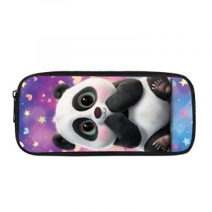 Kuiaobaty Trousse à crayons pour enfants, fournitures scolaires, sac de rangement, trousse à crayons mignonne pour fille et garçon, grande trousse à stylos, Panda Stars Cœurs, Cartable (kuiaobaty, neuf)