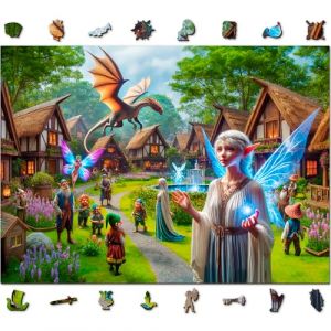 WOODEN.CITY Fantasy Country Puzzle en bois 1000 pi&egrave;ces &ndash; Puzzle de qualit&eacute; sup&eacute;rieure pour adultes, fabriqu&eacute; en UE, taille 54 x 39,4 cm (WOODEN CITY FR, neuf)