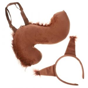 PACKOVE 1ensemble Costume Écureuil Avec Oreille Et Queue Accessoires De Fête Cosplay Pour Déguisement Amusant Pour Anniversaires Et Occasions Spéciales (Spring TU, neuf)