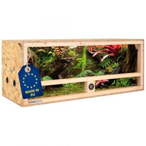 ITA Terrarium Bois 100x40x40 cm avec Ventilation latérale & hygromètre intégré - Terrarium en Bois OSB-3 - pour Reptiles, Serpents, Amphibiens - Produit UE, certifié FSC (ITA HOME AND GARDEN, neuf)
