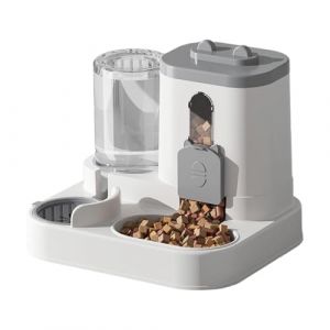 Distributeur Automatique 2 en 1 pour Chat et Chien, Gamelle avec R&eacute;servoir d&rsquo;Eau et Croquettes, Mangeoire et Abreuvoir Grande Capacit&eacute; pour Animaux Domestiques Int&eacute;rieur (zhejhsn, neuf)