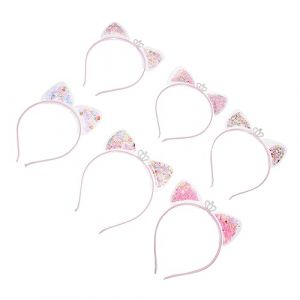 Beaupretty 12 Pièces Bandeau Oreilles De Chat Bandeau à Sequins Des Sables Mouvants Coiffe De Fête De Chat Accessoire De Cheveux Pour Enfants Accessoires Pour Poils De Chat Satin (lorianca, neuf)
