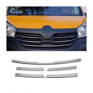 Moulure de Grille de Calandre Compatible avec Renault Trafic 2014 &agrave; 2024, Garniture Baguette de Calandre en Acier Inoxydable Argent (omacfrance, neuf)