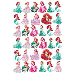 Lot de 34 d&eacute;corations verticales pour g&acirc;teaux, en papier comestible, sur le th&egrave;me des princesses Disney (Edible Decorations, neuf)