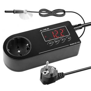Bordeag Prise Thermostat 220V R&eacute;gulateur De Temp&eacute;rature Num&eacute;rique Reptile Thermostat Thermostat Terrarium Refroidissement Et Chauffage Pour Serre, Reptiles, Aquarium, Terrarium (CANZHOUH, neuf)
