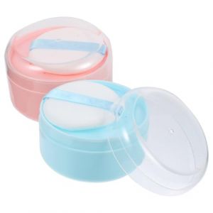 ULTECHNOVO Bo&icirc;te &agrave; Houppettes pour B&eacute;b&eacute; 2 Pi&egrave;ces Rose et Bleu &Eacute;tui L&eacute;ger et Portable pour Poudre Corporelle Petit Pot Pratique Adapt&eacute; aux Voyages Contenant S&ucirc;r et Solide pour Poudre de (Chad Bi, neuf)