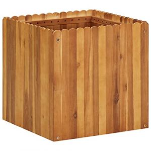 vidaXL Jardinière Rectangulaire Cache-Pot Pot à Fleurs Bac de Plantes Pot à Plante Jardin Balcon Véranda Extérieur 50x50x50 cm Bois Massif d'Acacia (vidaXL FR, neuf)