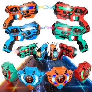 VATOS Tag Laser Rechargeable 4 Packs - Jeu de Tag Laser Infrarouge Sync en Temps réel, Jeu de Tir Lazer Tag 4 Joueurs pour Enfants et Adolescents de 6 à 12 Ans, Intérieur et Extérieur (XIAOMA ONLINE EU, neuf)
