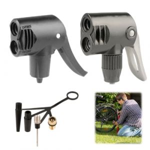 HAZMA 3 Pièces Embout Pompe Velo Pour Pompe À Air, Pompe À Pied, Pompe À Vélo, Remplacement Double Tête, Compatible Avec Pompes Beto, Radkoo,Double Tête Avec Levier De Blocage Embout De Gonflage (anqingyandian, neuf)