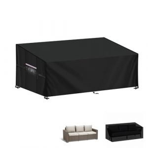 LAMUNI Housse de Canapé Exterieur Housse Protection pour Canapé 2-3 Places Housse de Meuble Extérieur Housse pour Canapé de Jardin, Bâche de Protection Imperméable pour Canapé Palette, 160x85x71/61cm (WHDFEU, neuf)