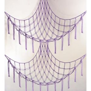Lot de 2 filets de rangement pour peluches, coin de chambre d'enfant, hamac en macramé pour peluches, violet (Bian Store, neuf)
