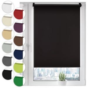 Sonello Store occultant Klemmfix sans percage90cm x 100cm Noir, Store Enrouleur Opaque pour fenêtres et Portes, Fixation avec ou sans perçage, Kit de Montage Inclus, Protection Solaire (GardenFlora - Home & Garden, neuf)