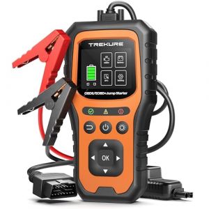 Booster Batterie Voiture avec OBD2 Diagnostic, 6000A D&eacute;marreur Batterie (Tous Diesel ou 10.0L Gaz), OBD Diagnostique Fran&ccedil;ais, Booster avec Diagnostic Voiture, Tests de Batterie, &Eacute;cran, Pince, LED (gerrit, neuf)