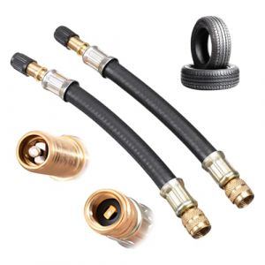 YAZWUR 2 PCS Rallonges Flexibles de Valve de Pneu, Prolongateurs de Valve avec Bouchon de Valve, Adaptateur de Valve Universel, Extension de Valve pour Voiture, Scooter, V&eacute;lo (100mm) (Romanimania OU, neuf)