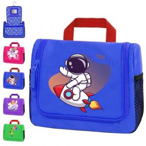 AUNGCSHE Astronaute Trousse de Toilette Voyage, 4 L Trousse Maquillage Garçon avec Miroir Crochet, Grande Capacité à Sac de Toilette Suspendre, Trousse de Toilette pour Fille Garçon Enfants (Perfect168, neuf)