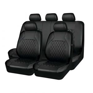 MaKeMoney Housse Siege Voiture pour R?nault Clio 5 Clio 4 Clio 3 Estate 2001-2026, Cuir Avant Arrière Protecteur Siège Antidérapants Accessoires,A/Black (mangchang, neuf)