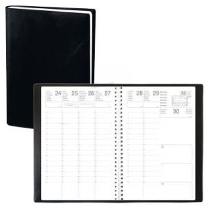 Agenda semainier économique à spirale - 16x24cm OLYMP S noir - 1 semaine sur 2 pages vertical - Janvier/Décembre 2026 (FOURNITURE DISCOUNT, neuf)