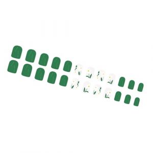 Lot de 24 faux ongles carrés courts à coller sur ongles brillants Vert clair (SMyuexing, neuf)