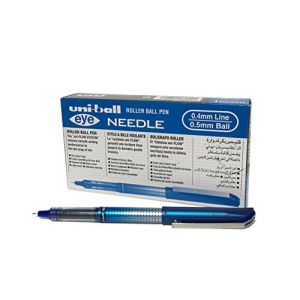 Uni-ball UB185S B Roller Encre Liquide Eye Needle Point 0,5 mm Bleu Lot de 12 (Ponera, neuf)