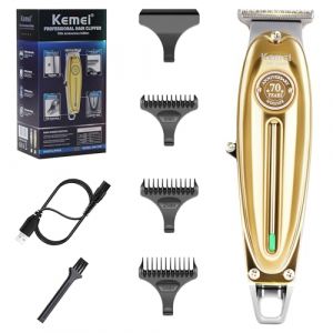 KEMEI Tondeuse à Cheveux pour Hommes, Tondeuse à Barbe Professionnelle sans Fil avec Lame T, Clipper Électrique pour Coiffeurs et Stylistes, Toilettage Complet du Corps - Modèle 1949 (Kemei Professional Clippers, neuf)