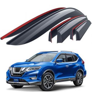 Goodyear Adh&eacute;sif D&eacute;flecteurs d'air Compatible avec Nissan X-Trail 2014-2022 (III) - D&eacute;flecteur d'air, Fen&ecirc;tre, Deflecteur pour Auto - Protection Soleil&Pluie - Installation Facile - 6Pc (Kleeblatt GmbH, neuf)
