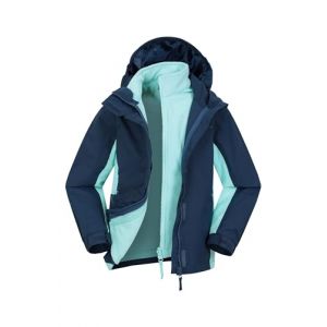 Mountain Warehouse Veste imperméable Lightning 3 en 1 pour Enfant - Coutures collées, Doublure intérieure Amovible, Plusieurs Poches - pour Marche et randonnée, Hiver Bleu 5-6 Ans (Mountain Warehouse, neuf)