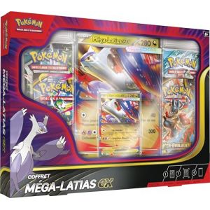 Pok&eacute;mon : Coffret M&eacute;ga-Latias-ex (1 Carte Promo Brillante, 1 Carte Grand Format lenticulaire et 4 boosters) du JCC Pok&eacute;mon (MEDIAZONE, neuf)