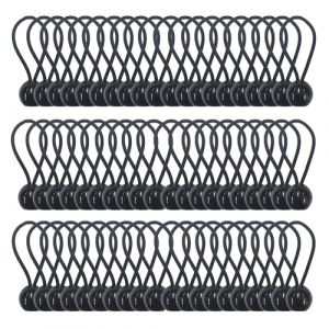 60pcs Tendeur Elastique avec Boule, Sandow Elastique, Tendeur Bache pour Bannière, Pavillon, Bâche, Camping, Tente, Rideaux Harnais d’Extension, Épaisseur 4mm Très Fort (60) (Larilotte, neuf)