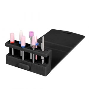 Organisateur de forets à ongles, rangement de forets à ongles,Porte-embouts de polissage en silicone à 23 trous - Présentoir pliable pour conteneurs de mèches d'ongles pour manucure (M-che, neuf)