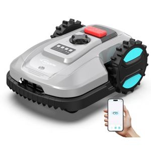 YARDCARE E400 Robot Tondeuse Contrôle Via App,Jusqu'à 400 m²,Hauteur de Coupe 20-60mm,Capteur de Pluie,Tondeuse Robot Gazon Largeur de Coupe 18cm,Moins de 60 DB (YARDCARE Direct EU, neuf)