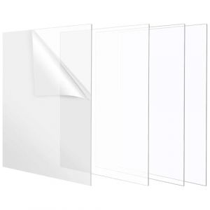 FuxFuis 4 PCS Plexiglass Plaque Transparent A4 Panneau Acrylique Transparent de 3 mm Feuille de Plexiglass Transparente 29,7 x 21 cm Panneaux en Plexiglas pour Décoration, Affichage, Peinture (CREDÍVEL E CRUCIAL - UNIPESSOAL LDA, neuf)