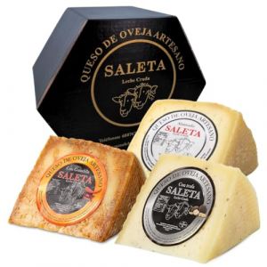 Coffret Cadeau Premium Fromage Manchego Espagnol | Fromage de brebis | Plateau de Fromages | 3 variétés: au piment, à la truffe et fumés | "Pack Spécialités 750g" | Coffret Gourmet (BUYLUX, neuf)