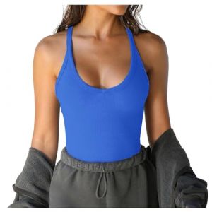 G&eacute;n&eacute;rique D&eacute;bardeurs Pour Femme Debardeur Soutien Gorge Integre Top Chic Et &Eacute;l&eacute;gant Vetement Forme Ajustable Caraco Coton Haut Blanc Int&eacute;gr&eacute; Bretelles Le Sport La Gym Ensemble Elegant (Clumanbbl, neuf)