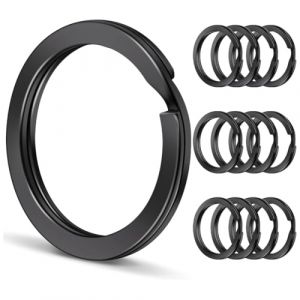 GNALIA Anneaux Porte Cl&eacute; 20 Pi&egrave;ces 25Mm Porte-Cl&eacute;s En Nylon R&eacute;sistant Noir Pour Organisation Cl&eacute;s (Yomkioer, neuf)