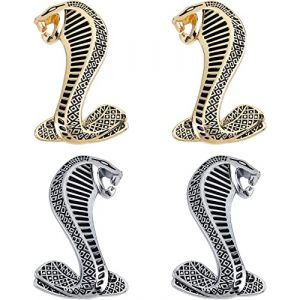 SUPERFINDINGS 4 pi&egrave;ces 95x59mm 3D Cobra Serpent Embl&egrave;me Autocollants D&eacute;calcomanie Badge Kit Auto Voiture Moto Logo Autocollant Badge Embl&egrave;me pour Voiture Fen&ecirc;tre Ordinateurs Portables Bagages (SUPERFINDINGS  FR, neuf)
