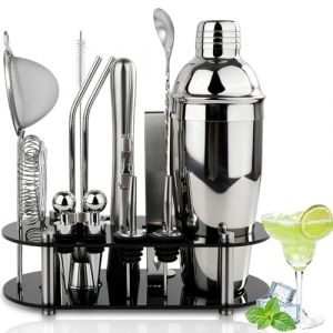 FoiiLiio Kit Complet pour Cocktails,Lot de 16 shakers &agrave; Cocktail en Acier Inoxydable,Shaker Cocktail 750ML,Shaker Professionnel,Professionnel kit pour Barman,kit Cocktail Shaker et Accessoires (AVOGERS, neuf)