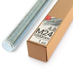 Lun Fix Tige filet&eacute;e | M24 x 1000 mm | Acier haute r&eacute;sistance 4.8 | DIN 976 | Filetage m&eacute;trique | Goujon filet&eacute; M24 | Vis longue | Fixation industrielle | Montage m&eacute;tal (LUN FIX, neuf)