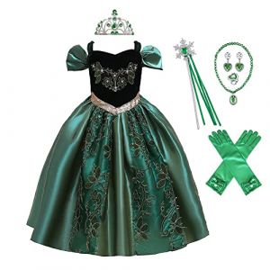 MYRISAM Filles D&eacute;guisement Robe Reine des Neiges Princesse Anna Costume de Carnaval Halloween Cosplay No&euml;l Robe de Soir&eacute;e C&eacute;r&eacute;monie Anniversaire Bal avec Accessoires 4-5 ans (MYRISAM store, neuf)