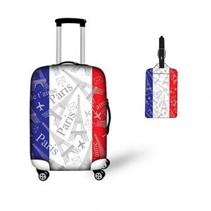 CHAQLIN Housse de protection pour valise de voyage Motif Tour Eiffel Convient aux bagages de 50,8 à 76,2 cm, Tour Eiffel 2, M(22"-24" cover), Valise (chaqlin, neuf)