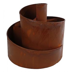 Spetebo Spirale &agrave; herbes en m&eacute;tal avec rouille naturelle - 38 x 36 cm - Escalier rond avec 4 compartiments - D&eacute;coration de jardin - Escargot de fleurs - Tour &agrave; herbes - Spirale pour parterre d'herbes (Special-trends, neuf)