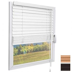 Sol Royal Store Venitien sans Percage 70x130 cm JH3 – Store Venitien Bois à Lamelles Écologiques Blanc – Stores Vénitiens intérieurs pour Fenêtres et Portes (Brandvin, neuf)