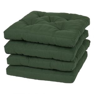 VISTE TU HOGAR Lot de 4 Coussins de Chaise 40x40x5 CM Effet Tridimensionnel Garnissage 100% Polyester Idéal pour Salle à Manger Terrasse Salon et Restaurant Couleur Kaki Fabriqué en Espagne (VISTE TU HOGAR, neuf)