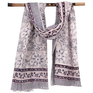 GURU SHOP Paréo léger, sarong, tissu en coton imprimé à la main, homme/femme, blanc, coton, taille : taille unique, Combinaison de couleurs 22, taille unique (Guru Shop, neuf)