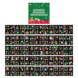 lyanny Autocollants Visage Fêtes Pour, Décoration Classique des Fêtes d'Hiver, Autocollants De Noël Phosphorescents, Pour Garçons Filles Élèves Étudiants Mains Visage Bras (kerans, neuf)